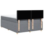 vidaXL Sommier à lattes de lit avec matelas Gris clair 140x190cm Tissu