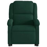 vidaXL Fauteuil inclinable de massage électrique vert foncé velours