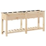 vidaXL Cache-pot de jardin avec étagère Beige 161.5 x 45 x 76.5 cm