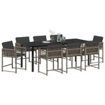 vidaXL Ensemble de salle à manger pour jardin 9 Pièces Gris polyrotin