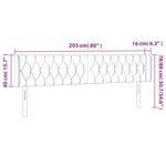 vidaXL Tête de lit à LED Marron foncé 203x16x78/88 cm Tissu