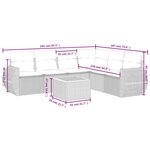 vidaXL Salon de jardin 7 Pièces avec coussins noir résine tressée