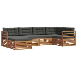 vidaXL Ensemble de canapés d'extérieur 6 pc Naturel et Anthracite