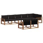 vidaXL Ensemble de canapés d'extérieur 8 pc Naturel et Noir