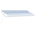 vidaXL Auvent automatique sur pied 400x300 cm Bleu et blanc
