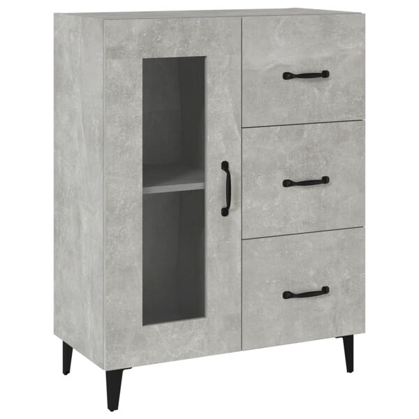 vidaXL Buffet gris béton 69 5x34x90 cm bois d'ingénierie