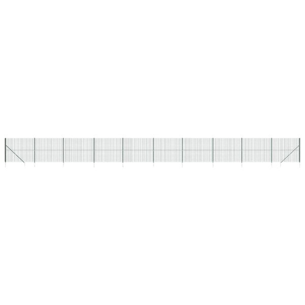 vidaXL Clôture en treillis métallique et piquet d'ancrage vert 2 2x25m