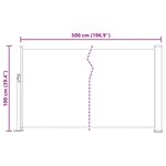 vidaXL Auvent latéral rétractable de patio 100x500 cm Marron