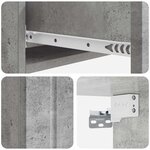 vidaXL Table d'appoint murale Gris béton 87 5 x 34 5 x 17 cm
