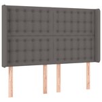 vidaXL Tête de lit à LED Gris 147x16x118/128 cm Similicuir