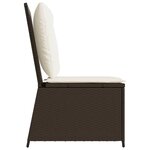 vidaXL Canapé inclinable de jardin avec coussins marron résine tressée