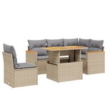 vidaXL Salon de jardin avec coussins 6 Pièces beige résine tressée