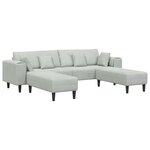 vidaXL Canapé 3 Pièces Gris clair 250 x 188 x 76 cm Velours