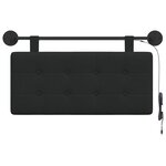 vidaXL Tête de lit suspendue Avec lumière LED Noir Tissu