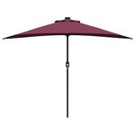 vidaXL Parasol de jardin Rouge bordeaux 294 x 150 x 224 cm tissu