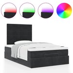 vidaXL Cadre de lit ottoman avec matelas noir 120x190 cm velours