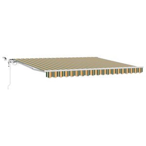 vidaXL Auvent Rétractable Vert et jaune 400 × 300 cm
