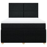 vidaXL Sommier à lattes de lit avec matelas Noir 140x200 cm Tissu