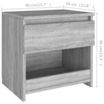 vidaXL Table de chevet Sonoma gris 40x30x39 cm Bois d'ingénierie