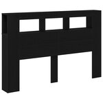 Tête de lit LED vidaXL Chêne Noir 160x18 5x45 cm Bois d'ingénierie