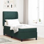 vidaXL Lit à ressorts avec matelas Vert foncé 80 x 200 cm Velours