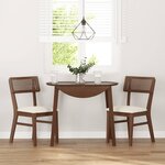 vidaXL Chaises à manger coussins 2 Pièces marron bois massif caoutchouc