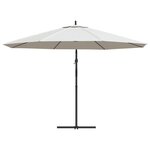 vidaXL Parasol de jardin en porte-à-faux 3 5 m blanc sable