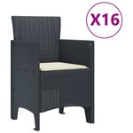 vidaXL Ensemble de salle à manger de jardin avec coussins 17 Pièces