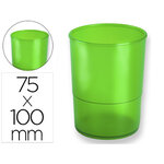 Pot a crayons q-connect plastique hauteur mm diametre mm coloris vert translucide