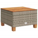 vidaXL Salon de jardin avec coussins 7 Pièces gris résine tressée
