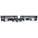Canapés de jardin 220 x 66 x 55 cm palette 6 pièces noir bois 02_0013324