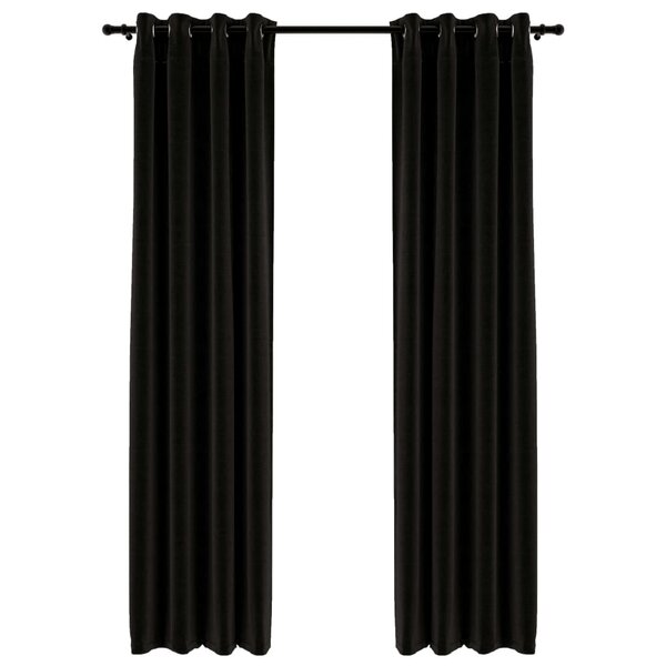 vidaXL Rideaux occultants Aspect de lin 2 Pièces Anthracite 140x245 cm