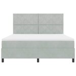 vidaXL Lit à ressorts avec matelas Gris clair 180 x 200 cm Velours