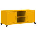 vidaXL Meuble TV jaune moutarde 100 5x39x43 5 cm acier
