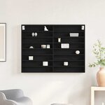 vidaXL Vitrine avec étagère Noir 100 x 8 5 x 75 cm Bois d'ingénierie