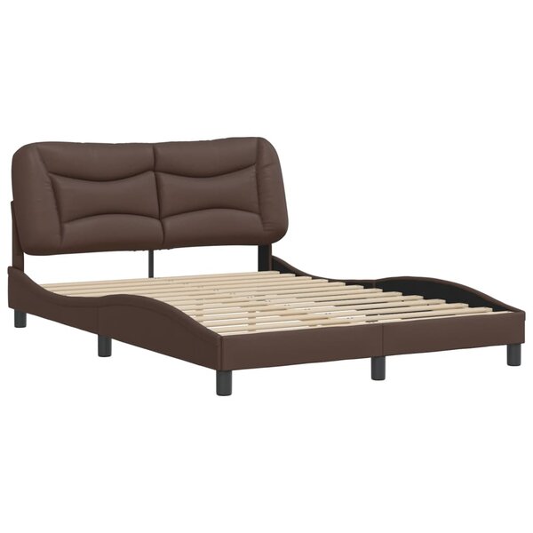 vidaXL Cadre de lit avec tête de lit Marron 120x200 cm Similicuir