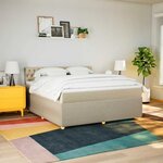 vidaXL Sommier à lattes de lit avec matelas Crème 180x200 cm Tissu