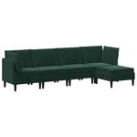 vidaXL Ensemble de meubles pour le salon 5 Pièces Vert foncé Velours