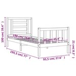 vidaXL Cadre de lit sans matelas blanc bois de pin massif