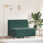 vidaXL Unité de Sofa Modulaire Sans Accoudoirs 2 Pièces Vert foncé