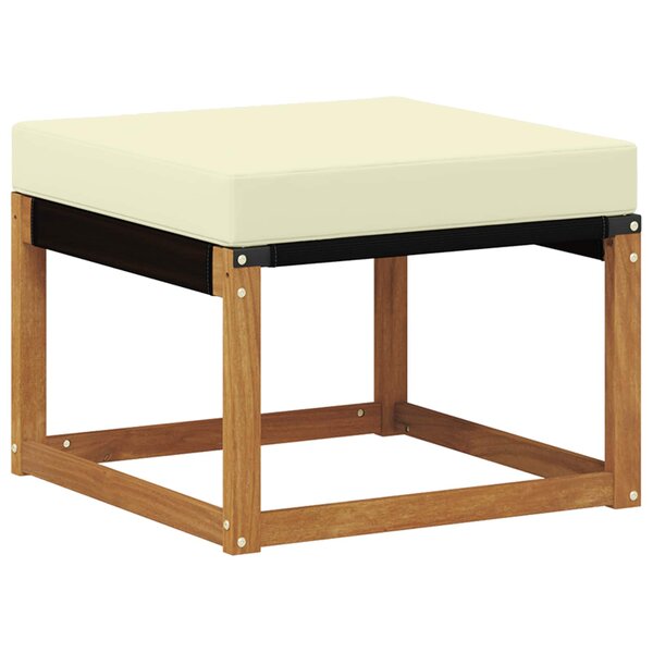 vidaXL Pouf d'Extérieur Bois d'acacia massif et tissu Textilène