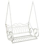 vidaXL Banc Balançoire Acier 109 x 75 x 59 cm Blanc antique