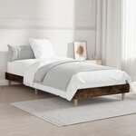 vidaXL Cadre de lit chêne fumé 75x190 cm bois d'ingénierie