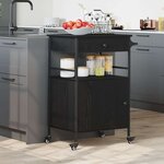 vidaXL Chariot de cuisine Chêne noir 56 x 43 x 89.5 cm