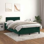vidaXL Sommier à lattes de lit et matelas Vert foncé 120x200cm Velours