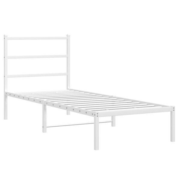 vidaXL Cadre de lit métal avec tête de lit blanc 80x200 cm