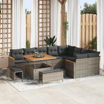 vidaXL Ensemble de canapé de jardin 12 Pièces Gris Poly rotin