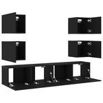 vidaXL Meuble TV 6 Pièces Noir 160 x 30 x 30 cm Bois d'ingénierie