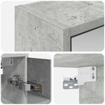 vidaXL Armoire Miroir de Salle de Bain Gris béton 63 5 x 16 x 62 5 cm