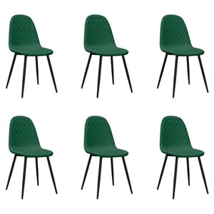 vidaXL Chaises à manger lot de 6 vert foncé velours